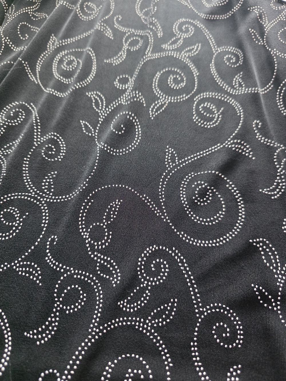 TravelSmith Black Silver Swirl Dotted Knit Cardigan Jacket Womens XL USA Made - Picture 11 of 13